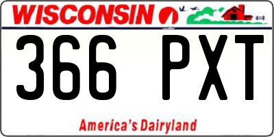 WI license plate 366PXT