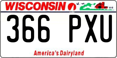 WI license plate 366PXU