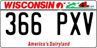 WI license plate 366PXV
