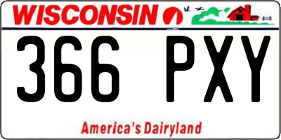 WI license plate 366PXY