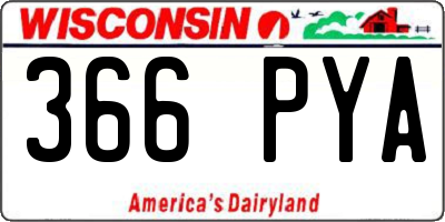 WI license plate 366PYA