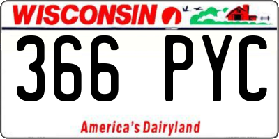 WI license plate 366PYC