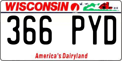 WI license plate 366PYD