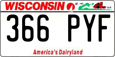 WI license plate 366PYF
