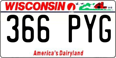 WI license plate 366PYG