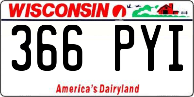 WI license plate 366PYI