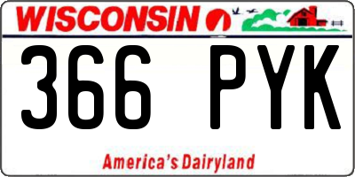 WI license plate 366PYK