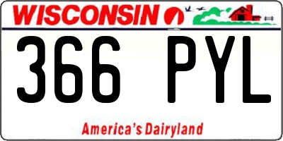 WI license plate 366PYL