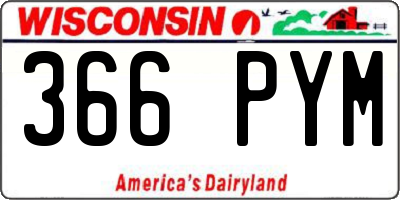 WI license plate 366PYM