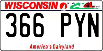 WI license plate 366PYN
