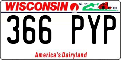 WI license plate 366PYP