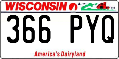 WI license plate 366PYQ
