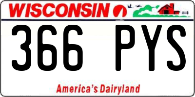 WI license plate 366PYS