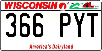 WI license plate 366PYT