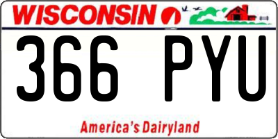 WI license plate 366PYU