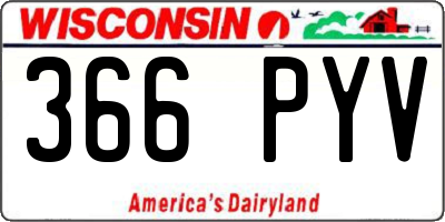 WI license plate 366PYV