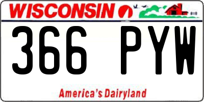 WI license plate 366PYW