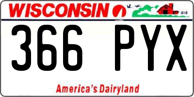 WI license plate 366PYX