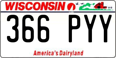 WI license plate 366PYY