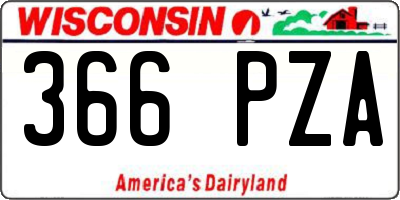 WI license plate 366PZA
