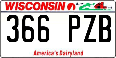 WI license plate 366PZB