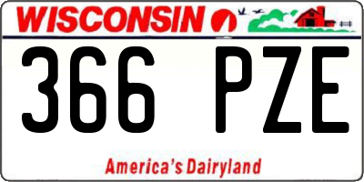 WI license plate 366PZE