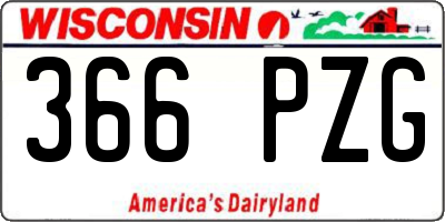 WI license plate 366PZG