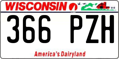 WI license plate 366PZH