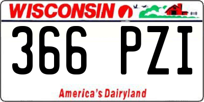 WI license plate 366PZI