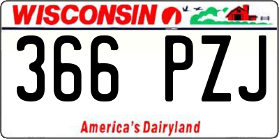 WI license plate 366PZJ
