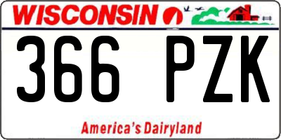 WI license plate 366PZK