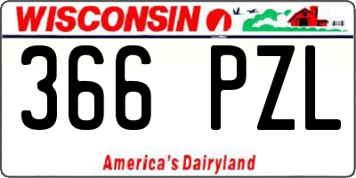WI license plate 366PZL