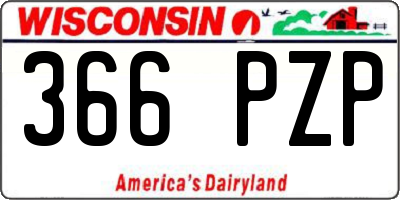 WI license plate 366PZP