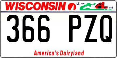 WI license plate 366PZQ