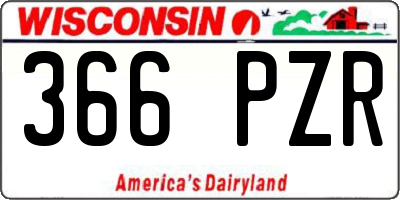 WI license plate 366PZR