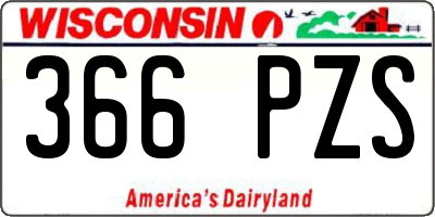 WI license plate 366PZS