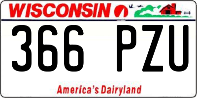 WI license plate 366PZU