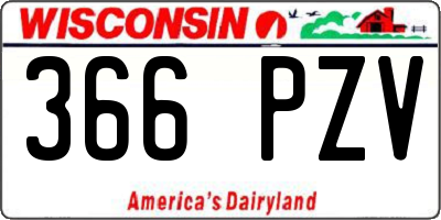 WI license plate 366PZV