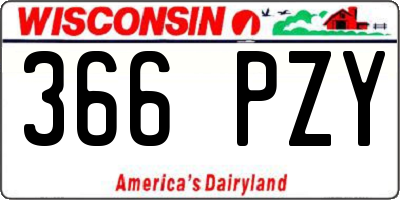 WI license plate 366PZY