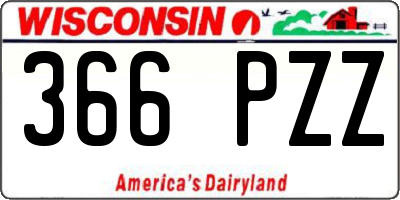 WI license plate 366PZZ