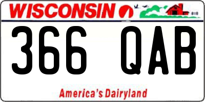 WI license plate 366QAB