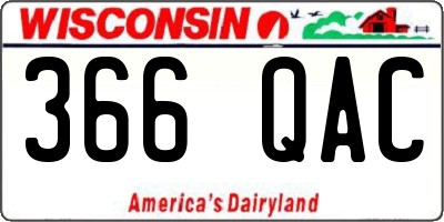 WI license plate 366QAC