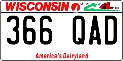 WI license plate 366QAD