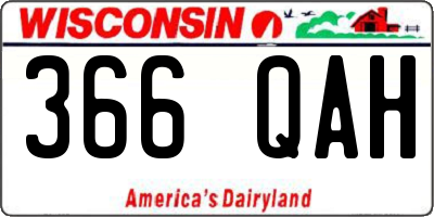 WI license plate 366QAH
