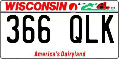 WI license plate 366QLK