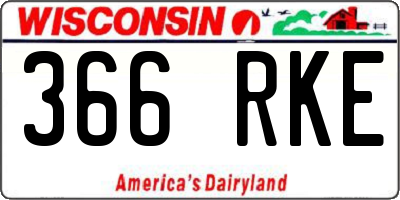 WI license plate 366RKE