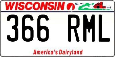 WI license plate 366RML