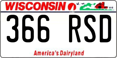 WI license plate 366RSD