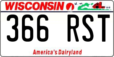 WI license plate 366RST