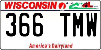 WI license plate 366TMW